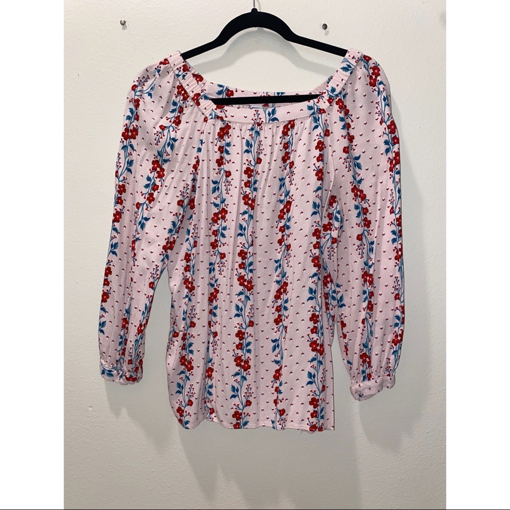 Old Navy Off Shoulder Pink Floral Blouse Size M